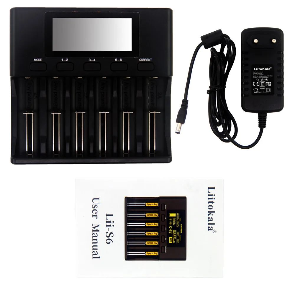 Liitokala Lii-S1lii-S2 lii-S4 lii-S6 battery Charger Auto-polarity detection For 18650 26650 18350 18340 li-ion Ni-MH batteries
Liitokala Lii-S1lii-S2 lii-S4 lii-S6 battery Charger Auto-polarity detection For 18650 26650 18350 18340 li-ion Ni-MH batteries