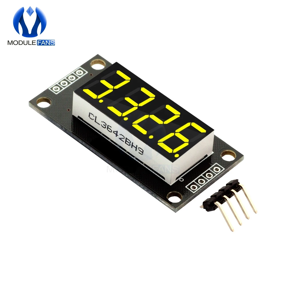 

0.36" 0.36 Inch Yellow TM1637 7 Segments Digital Display Tube 4-Digit LED Module Board For Arduino Diy Electronic