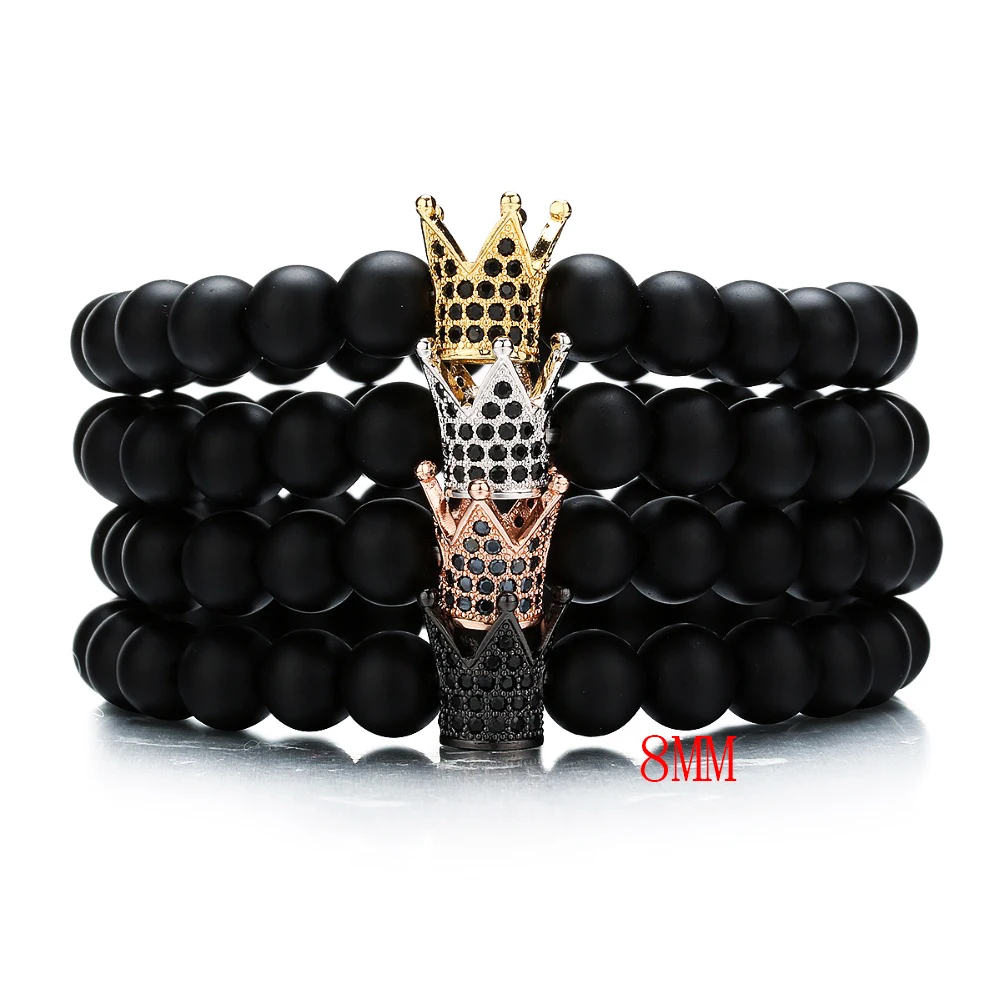 YUXI-Crystal-Crown-Natural-Stone-Charm-Bracelet-For-Women-Black-Stone-Beads-Bracelets-Female-Elastic-Jewelry
