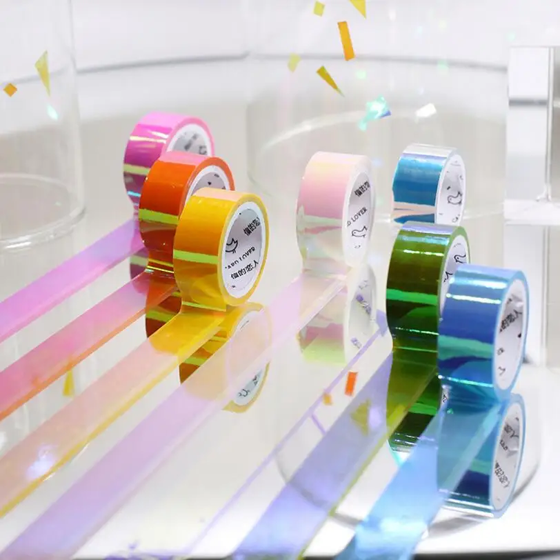 Rainbow laser series Glitter Pure color Gilding Decorative Washi Tape Adhesive Tape DIY Scrapbooking Sticker Label Masking Tape
Rainbow laser series Glitter Pure color Gilding Decorative Washi Tape Adhesive Tape DIY Scrapbooking Sticker Label Masking Tape