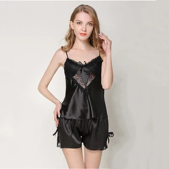 VVUES Sexy Summer Lace Pajamas Sleepwear For Women Sleeveless Straps Pyjamas Suits Satin Shorts Pants Sets Nightwear Drop Ship
VVUES Sexy Summer Lace Pajamas Sleepwear For Women Sleeveless Straps Pyjamas Suits Satin Shorts Pants Sets Nightwear Drop Ship