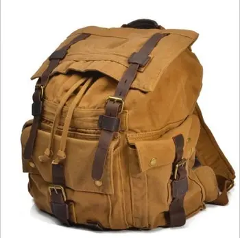 Mens Military Canvas Leather Backpack Rucksack School Bag Satchel European Style
Mens Military Canvas Leather Backpack Rucksack School Bag Satchel European Style