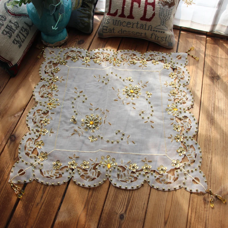 Modern Lace Satin Beaded Suquins Christmas Tablecloth Coffee Tea Table Cloth Table Cover Kitchen Home Wedding Banquet Decor D041
Modern Lace Satin Beaded Suquins Christmas Tablecloth Coffee Tea Table Cloth Table Cover Kitchen Home Wedding Banquet Decor D041