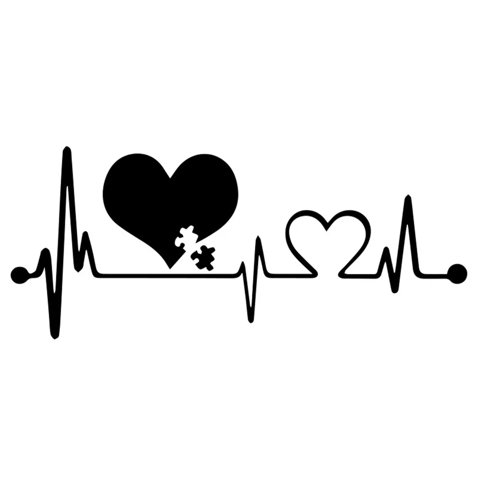 Cunymagos Autism Heartbeat Lifeline Creative Car Styling Car Sticker Fashion Decal Car Accessories Vinyl Sticker Car-styling 16.6cm7 (2)