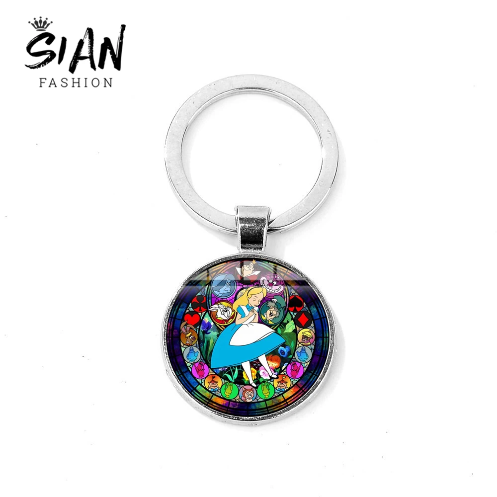 Teenage Mutant Ninja Turtles Cartoon Keychain Keyring Silver Glass Key Ring Gift