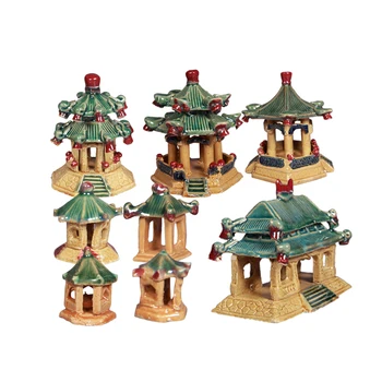 

Home Decoration Crafts Figurines Miniatures Ceramics Vintage Bonsai Mini Pavilion Rockery Accessories Aquarium Decorate