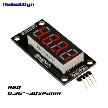 4-Digit LED 0.36" Display Tube (decimal), 7-segments RED, TM1637, disp. size 30x14mm
4-Digit LED 0.36" Display Tube (decimal), 7-segments RED, TM1637, disp. size 30x14mm