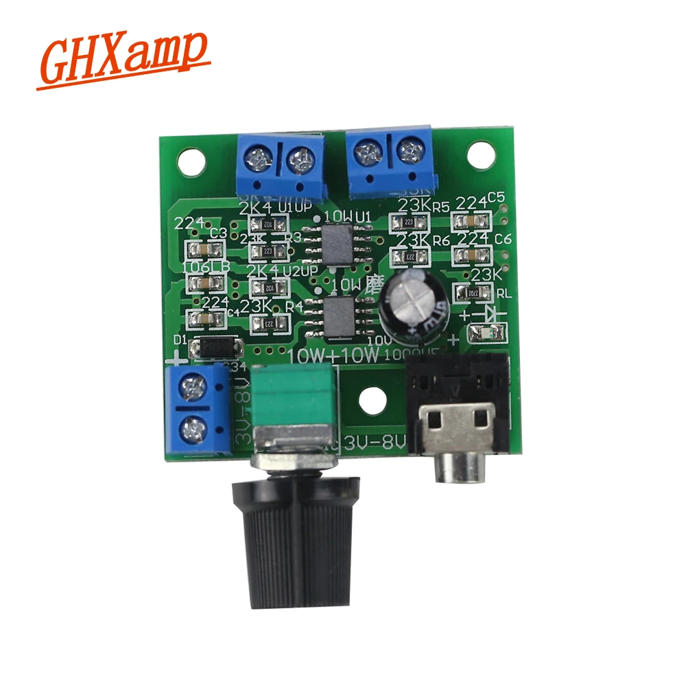 GHXAMP 10W+10W Class D Mini amplifer audio board 3V-8V Power for Home Desktop Sound box and Bicycle Speaker diy
GHXAMP 10W+10W Class D Mini amplifer audio board 3V-8V Power for Home Desktop Sound box and Bicycle Speaker diy