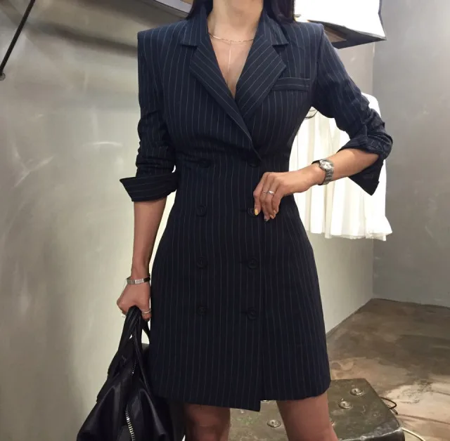 OL Office Ladies Business Elegant Slim Suit Blazer Dress Sexy Vintage Stripe Double Breasted Thin Jacket Plus Size Long Coat Top
OL Office Ladies Business Elegant Slim Suit Blazer Dress Sexy Vintage Stripe Double Breasted Thin Jacket Plus Size Long Coat Top
