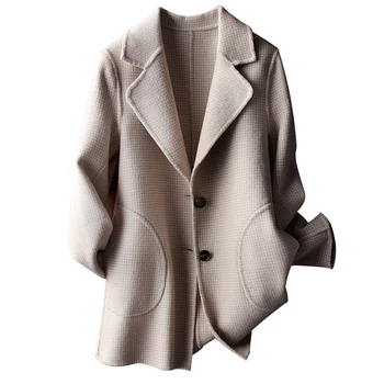 Wmswjh Winter 100% Natural Wool Jacket Women Clothes 2019 Sided Woolen Coats Female Spring Autumn Slim Plaid Long Overcoat A707
Wmswjh Winter 100% Natural Wool Jacket Women Clothes 2019 Sided Woolen Coats Female Spring Autumn Slim Plaid Long Overcoat A707