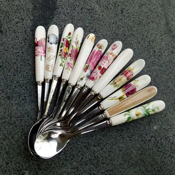 10pcs Stainless Steel Ceramic Handle Tea Spoon Stir Coffee Spoon Honey Dessert Ice Cream Scoop Teaspoon Tableware 15*2.6cm
10pcs Stainless Steel Ceramic Handle Tea Spoon Stir Coffee Spoon Honey Dessert Ice Cream Scoop Teaspoon Tableware 15*2.6cm