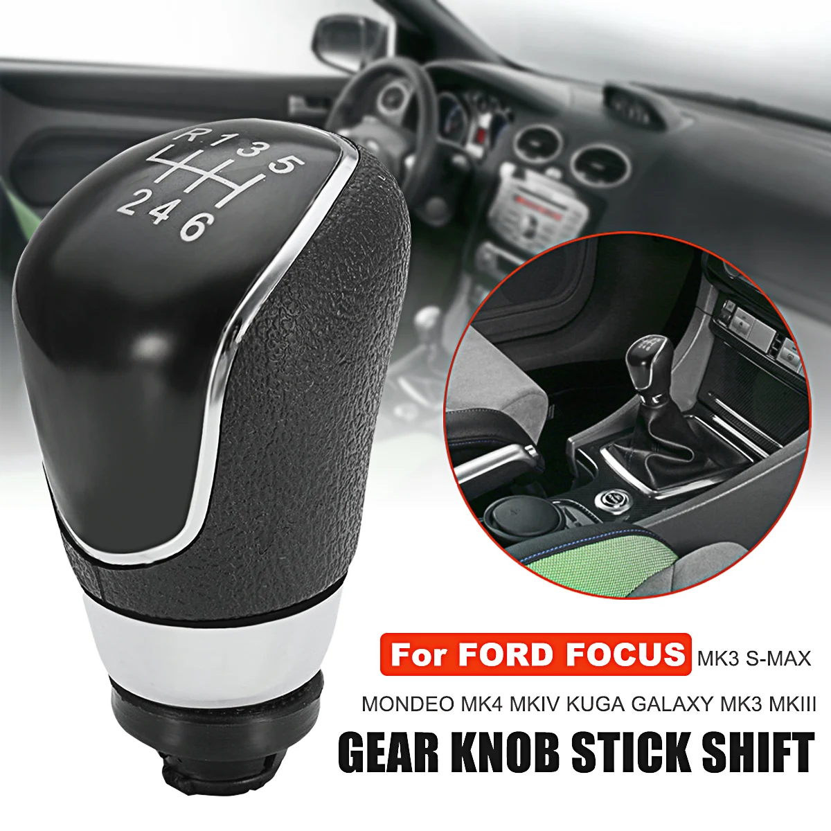 6 Speed Car Gear Shift Knob Stick Knob Head For Ford /Focus /Mondeo /Fiesta Transit /Kuga
6 Speed Car Gear Shift Knob Stick Knob Head For Ford /Focus /Mondeo /Fiesta Transit /Kuga