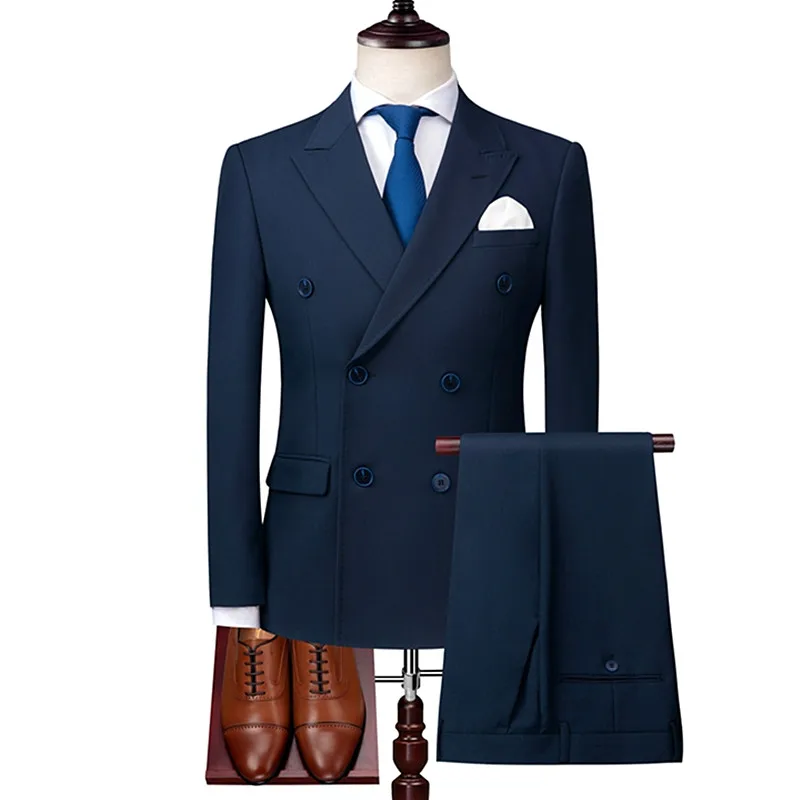 Men's double-breasted suit 3 piece set (coat + vest + pants) business casual stretch high-end custom solid color slim blazers
Men's double-breasted suit 3 piece set (coat + vest + pants) business casual stretch high-end custom solid color slim blazers