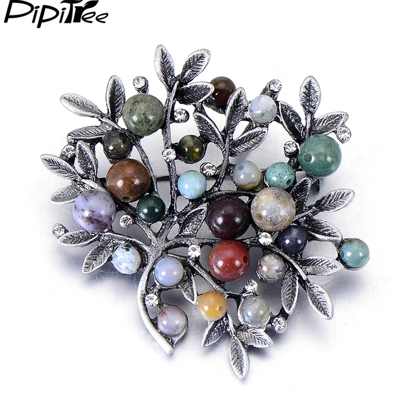 Pipitree Colorful Natural Stone Brooches for Women Pins Jewelry Large Vintage Tree Brooch Scarf Clips Wedding Party Gift 3 Color
Pipitree Colorful Natural Stone Brooches for Women Pins Jewelry Large Vintage Tree Brooch Scarf Clips Wedding Party Gift 3 Color