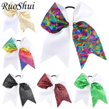 6pcs 7 inch Large Sequins Cheerleading Hair Bow Rainbow Elastic Hair Band Grosgrain Ribbon Children Girls Hair Accessories
6pcs 7 inch Large Sequins Cheerleading Hair Bow Rainbow Elastic Hair Band Grosgrain Ribbon Children Girls Hair Accessories