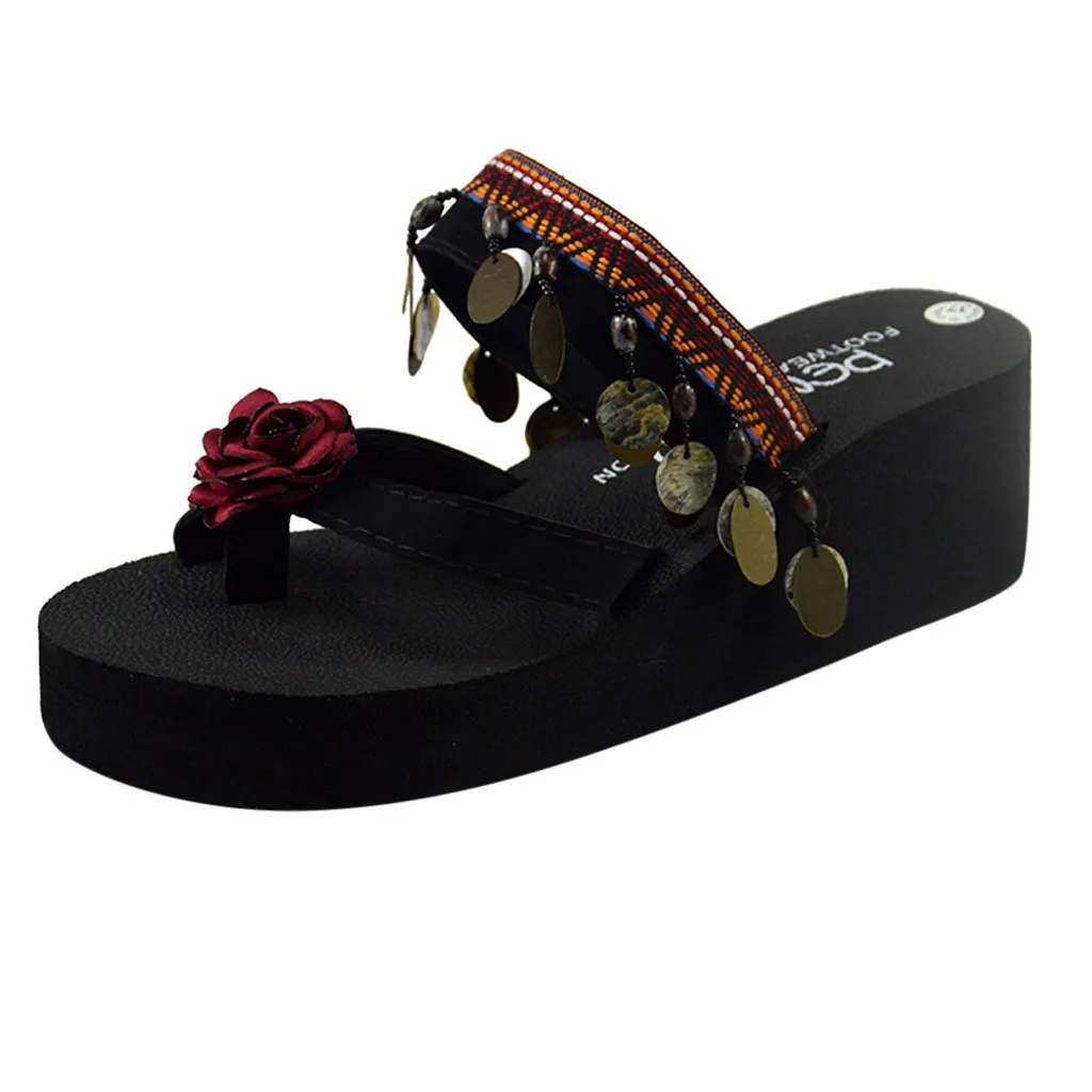 Women Bohemia Wedge Slippers Home Bathroom Beach Flip Flops Shoes Slippers Shoes Thick-Soled Wear-Resistant Flip Flops Apr 23
Women Bohemia Wedge Slippers Home Bathroom Beach Flip Flops Shoes Slippers Shoes Thick-Soled Wear-Resistant Flip Flops Apr 23