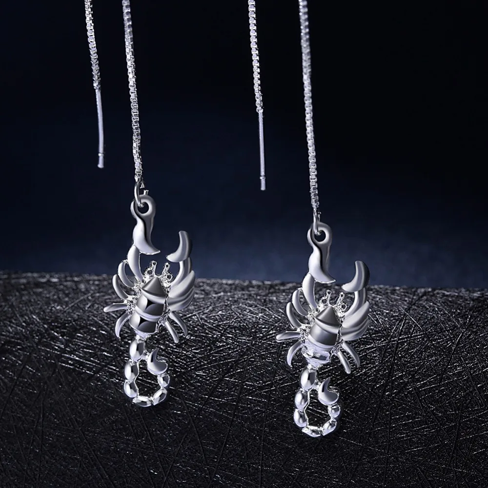 Animal Scorpion Drop Dangle Slim Box Chain Threader Through Long Earrings For Women Girls Wedding Silver Jewelry Brincos
Animal Scorpion Drop Dangle Slim Box Chain Threader Through Long Earrings For Women Girls Wedding Silver Jewelry Brincos