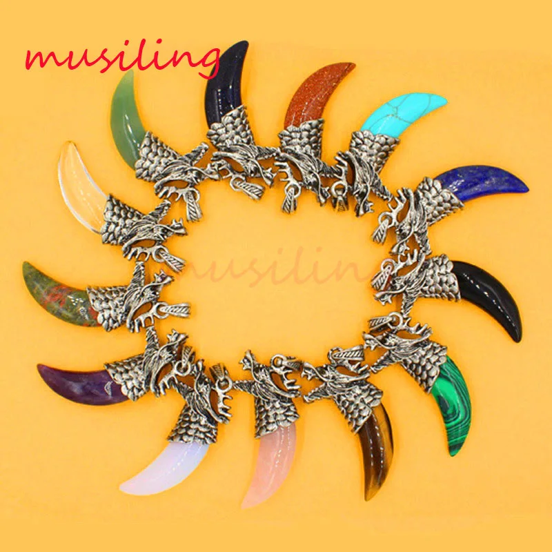 Pendants Pendulum Dragon's Head Tooth-shape Natural Gem Stone Charms Amulet Mens Jewelry Mix Order 13Pcs
Pendants Pendulum Dragon's Head Tooth-shape Natural Gem Stone Charms Amulet Mens Jewelry Mix Order 13Pcs
