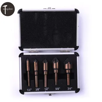 5PCS 1/4" 3/8" 1/2" 5/8" 3/4" Countersink Drill Bit Set HSS 5 Flute Edge Chamfering 82 Degree Taper Cutter Drilling Tools
5PCS 1/4" 3/8" 1/2" 5/8" 3/4" Countersink Drill Bit Set HSS 5 Flute Edge Chamfering 82 Degree Taper Cutter Drilling Tools