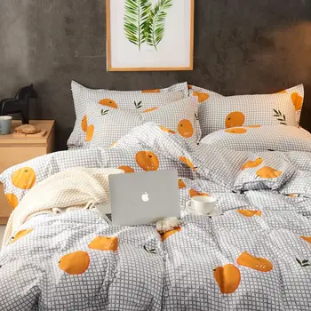 4 Pcs Bedding Set Duvet Cover Bed Sheet Pillowcases Orange Planting Leaf Flower More Color Green Pink Blue Home Use
4 Pcs Bedding Set Duvet Cover Bed Sheet Pillowcases Orange Planting Leaf Flower More Color Green Pink Blue Home Use