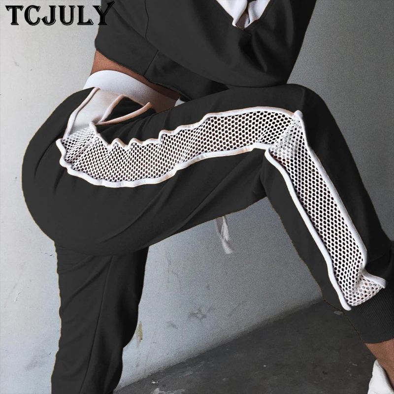 TCJULY Streetwear High Waist Mesh Pants Ankle Banded Casual Black Trousers For Women 100% Polyester Breathable Full Length Pants
TCJULY Streetwear High Waist Mesh Pants Ankle Banded Casual Black Trousers For Women 100% Polyester Breathable Full Length Pants
