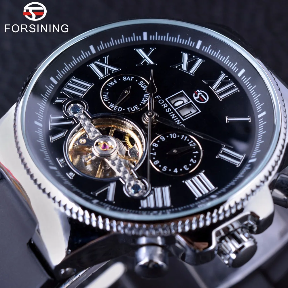 Forsining Navigator Series Tourbillion Calendar Display Black Silver Clcck Men Watch Top Brand Luxury Male Automatic Wrist Watch
Forsining Navigator Series Tourbillion Calendar Display Black Silver Clcck Men Watch Top Brand Luxury Male Automatic Wrist Watch