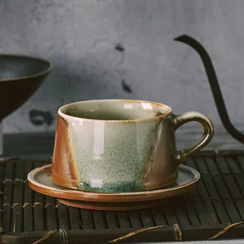 200ml Vintage Coffee Cup with Saucer Kit Handmade Ceramic Coarse Pottery Glaze Milk Cups Drinkware Teaware Master Mug Handle Mug
200ml Vintage Coffee Cup with Saucer Kit Handmade Ceramic Coarse Pottery Glaze Milk Cups Drinkware Teaware Master Mug Handle Mug
