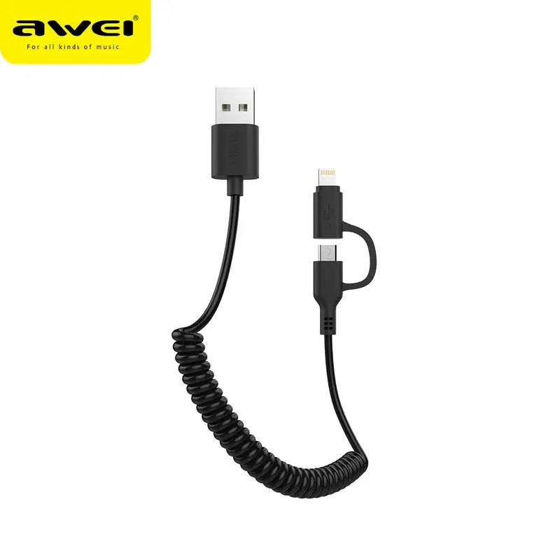 Awei data Cable quick charging Date line 2 in 1 for apple phone and Type-c devices android and lighting 2 in 1
Awei data Cable quick charging Date line 2 in 1 for apple phone and Type-c devices android and lighting 2 in 1