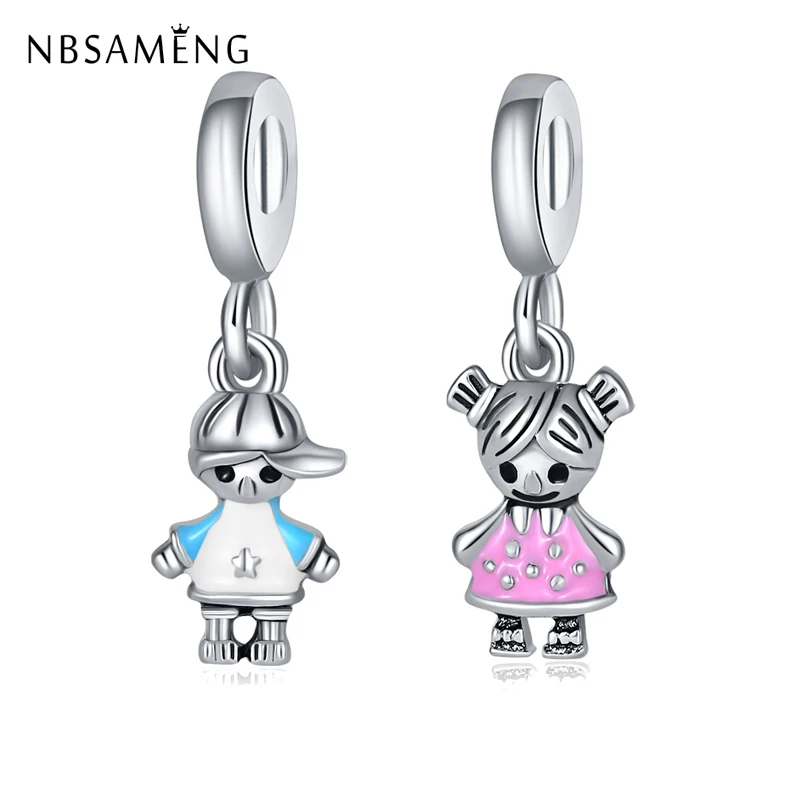 NBSAMENG Original Silver Plated Bead Charms Enamel Boy And Girl Alloy Pendant Beads Fit Pandora Women DIY Bracelets Jewelly
NBSAMENG Original Silver Plated Bead Charms Enamel Boy And Girl Alloy Pendant Beads Fit Pandora Women DIY Bracelets Jewelly