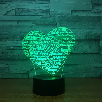 Love 7 color 3D night light creative letters touch led lamp home bedroom atmosphere lamp 1526
Love 7 color 3D night light creative letters touch led lamp home bedroom atmosphere lamp 1526