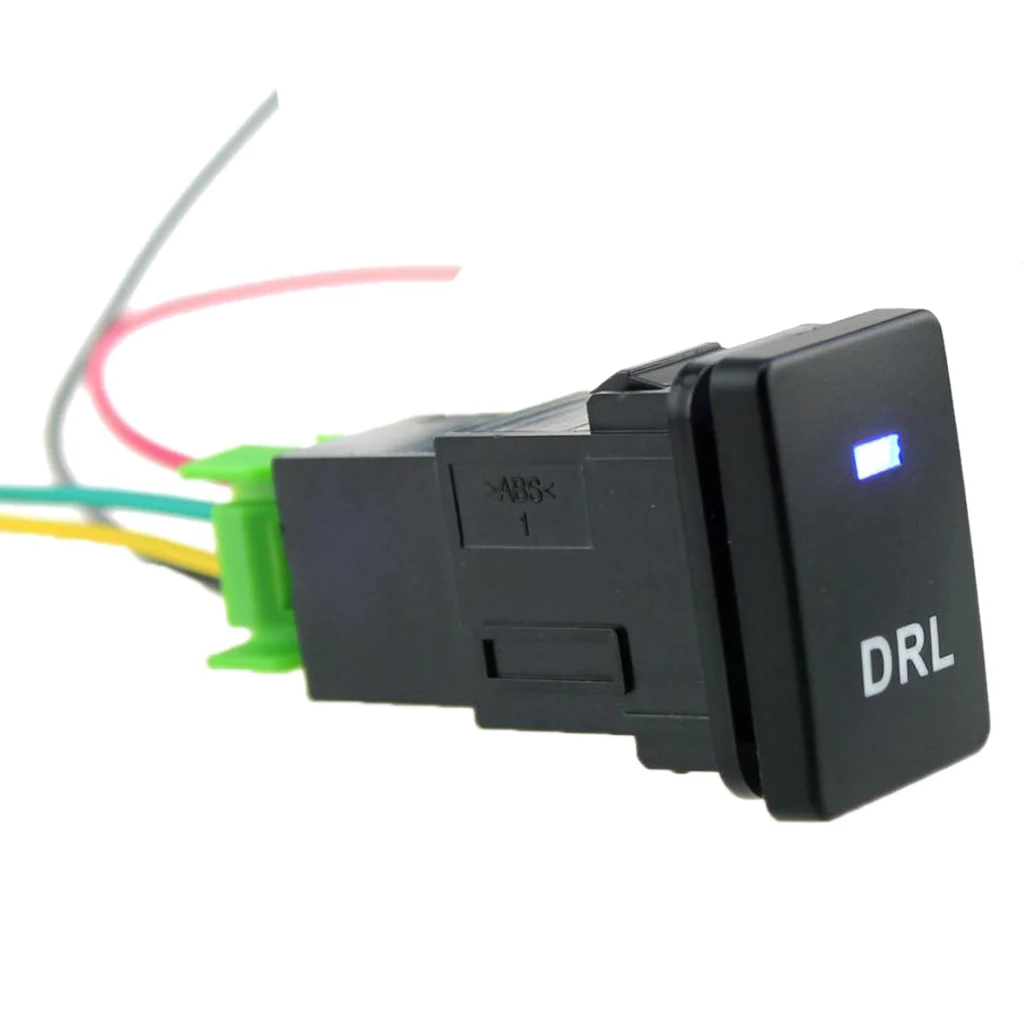 Blue LED DRL Light Push Button Switch 12V For Toyota Land Cruiser Prado RAV4