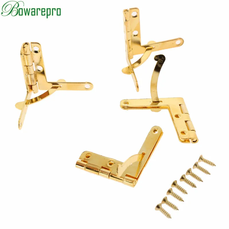 Wooden Chest Case Jewelry Box Retro Lid L 90° Display Support Spring Hinges 2pcs