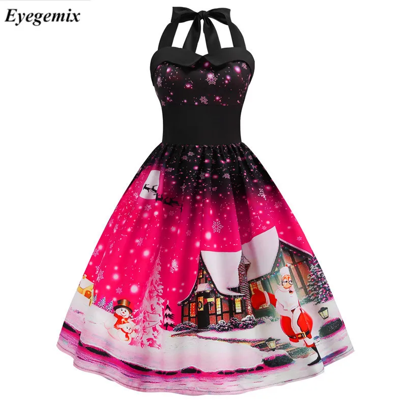 Sexy Party Dress Women Vintage Dresses Print Christmas Dress Summer V Neck Backless Halter Bandage Midi Dress Plus Size Vestido
Sexy Party Dress Women Vintage Dresses Print Christmas Dress Summer V Neck Backless Halter Bandage Midi Dress Plus Size Vestido