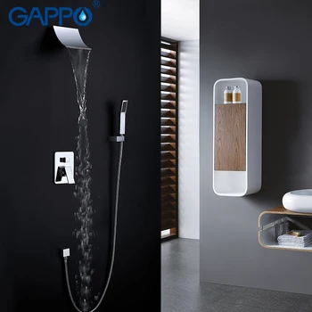 

GAPPO Shower Faucets chrome rainfall bathroom concealed shower mixer taps waterfall rain shower set head bathtub mixer taps