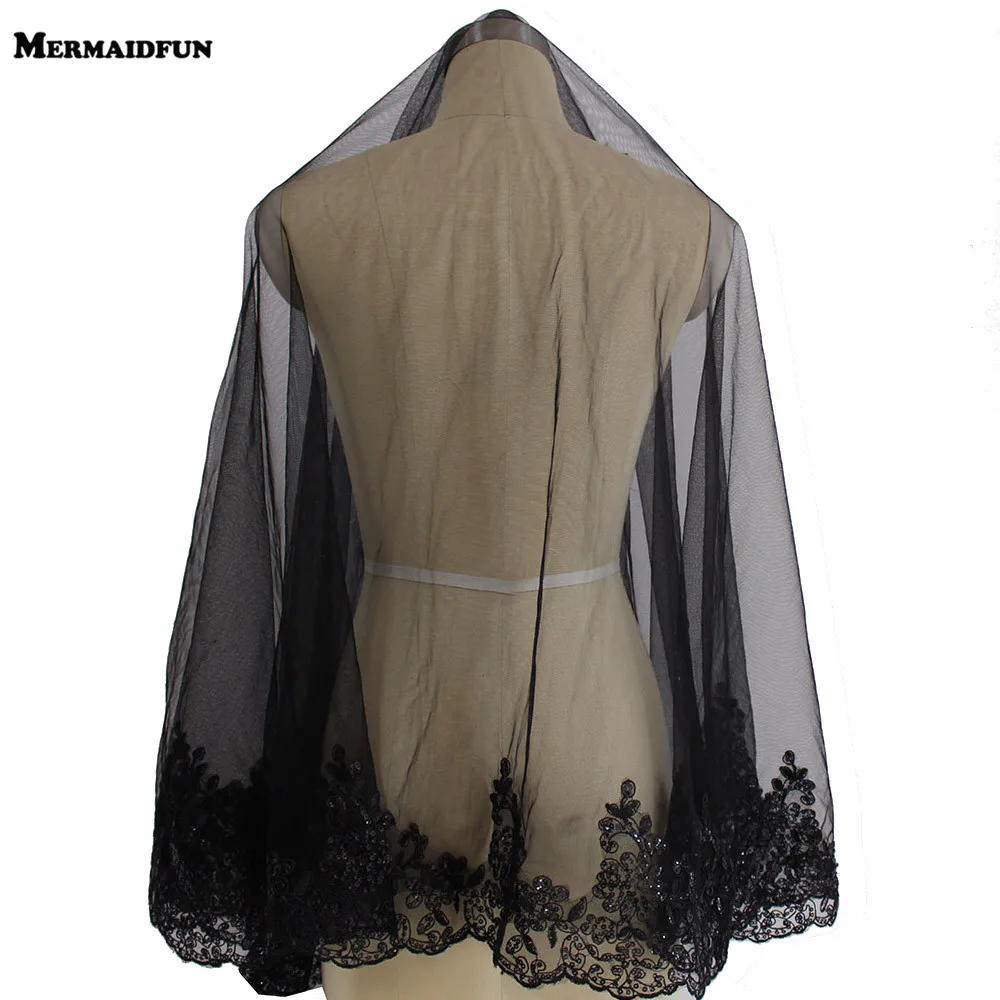 2019 New Bling Sequins Lace Short Black Wedding Veil Beautiful Cover Face One Layer Bridal Veil WITHOUT Comb
2019 New Bling Sequins Lace Short Black Wedding Veil Beautiful Cover Face One Layer Bridal Veil WITHOUT Comb