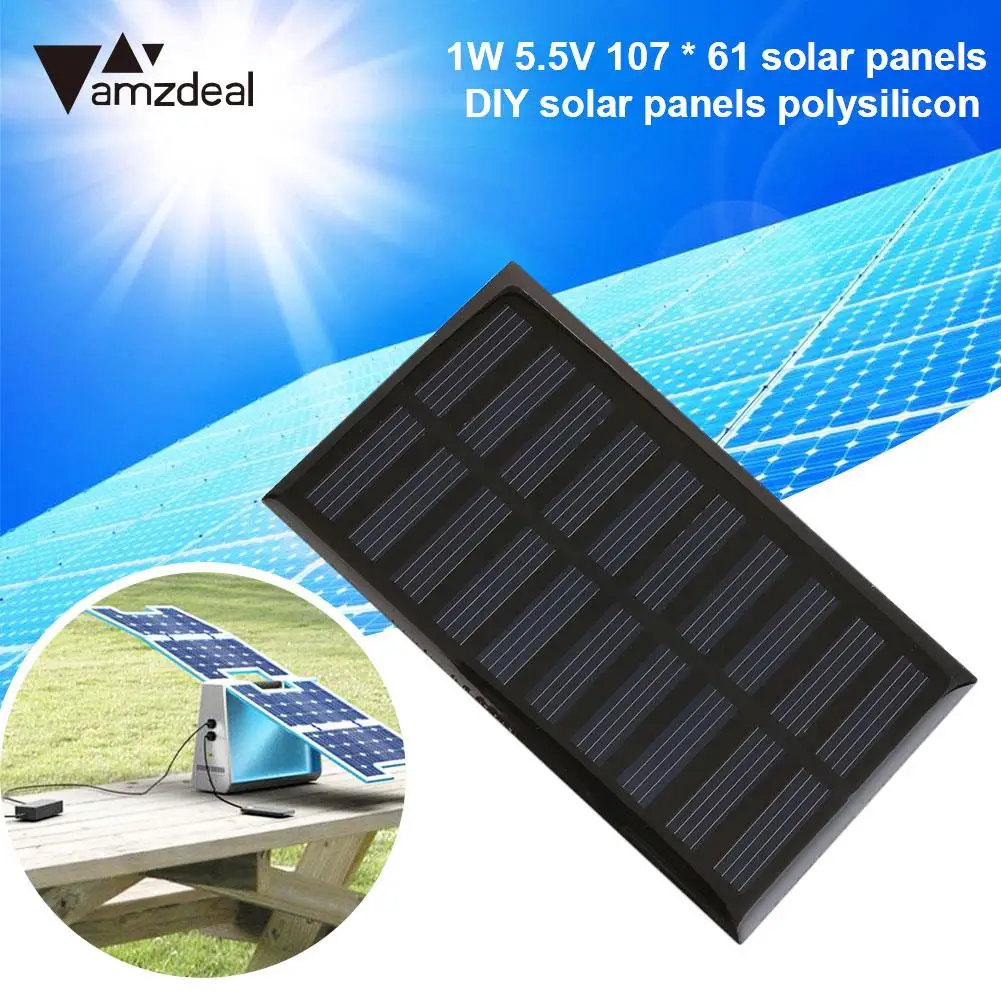 Solar Panel 5.5V DIY Portable Solar Cells Battery Charger Polysilicon Photovoltaic Panels 107X61mm Module
Solar Panel 5.5V DIY Portable Solar Cells Battery Charger Polysilicon Photovoltaic Panels 107X61mm Module