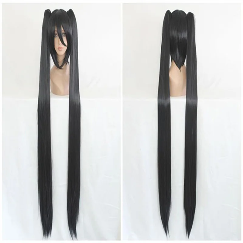 Vocaloid High Quality Synthetic Black 130cm Long Braided Straight Cosplay Wig