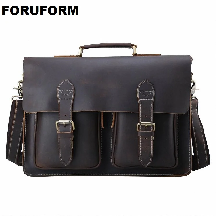 Men Genuine Leather 14" Laptop Briefcases Crazy Horse Genuine Leather Tote Business Case Male Man Travel Messenger Bag LI-1834
Men Genuine Leather 14" Laptop Briefcases Crazy Horse Genuine Leather Tote Business Case Male Man Travel Messenger Bag LI-1834