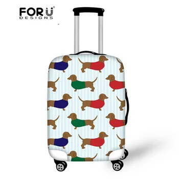 

FORUDESIGNS Travel Suitcase Cover Dachshund Dog Print Luggage Protective Covers Dust Rain Cover for 18-30 Inch Trolley Case Bag