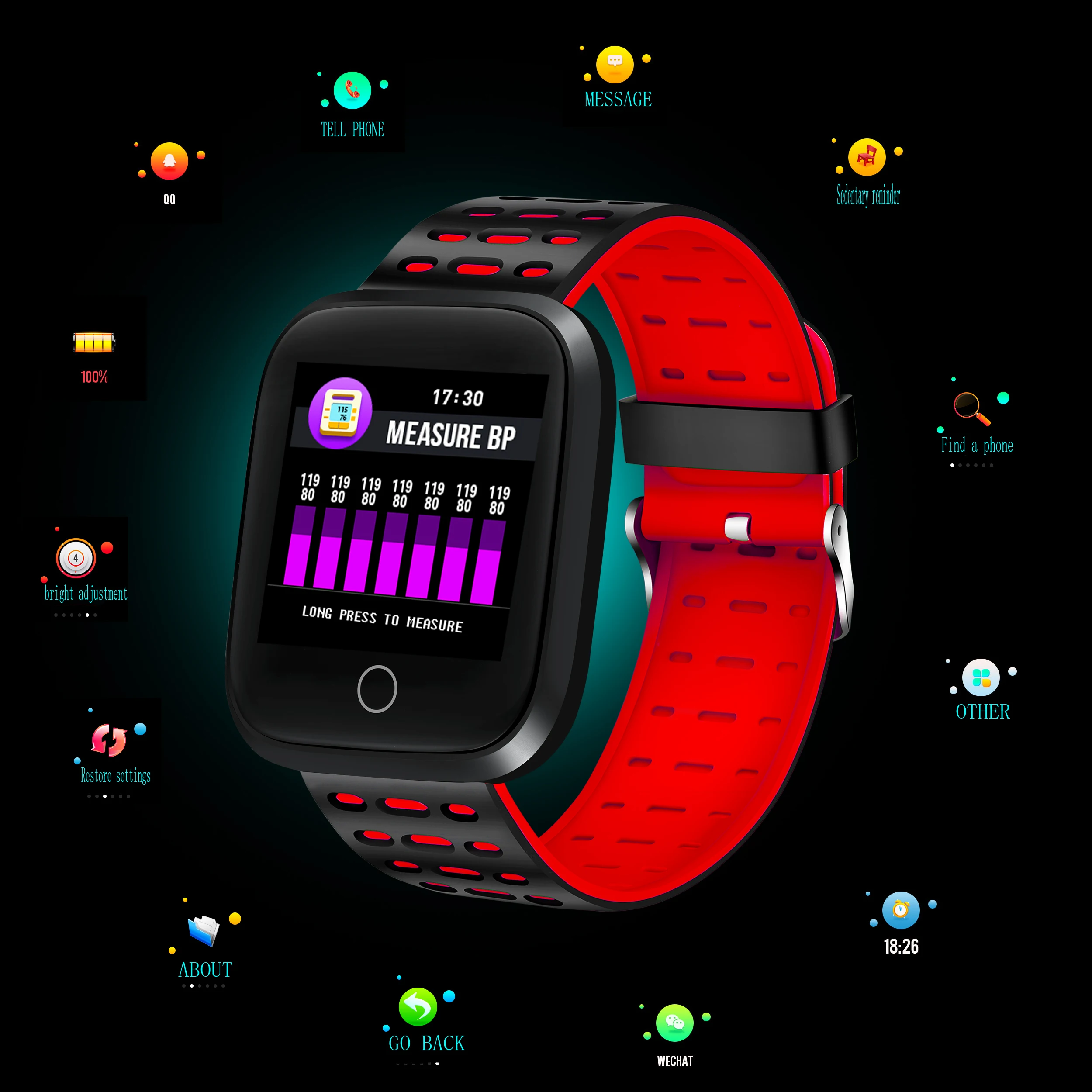 BANGWEI Smart Watch Women Heart Rate Blood Pressure Monitor LED Smart Watch Wristwatch Fitness tracker Pedometer Sport Watch+Box
BANGWEI Smart Watch Women Heart Rate Blood Pressure Monitor LED Smart Watch Wristwatch Fitness tracker Pedometer Sport Watch+Box
