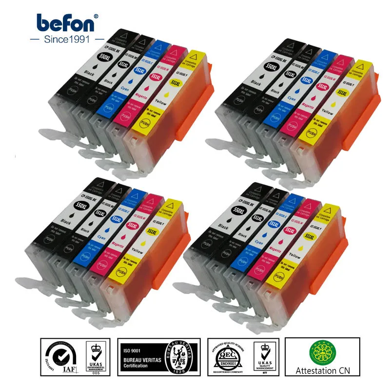 befon Compatible for Canon CLI 551 PGI 550 Ink Cartridges for Pixma iP7250 iX6850 MG5550 MG5650 MG6450 MG6650 MX725 MX925
befon Compatible for Canon CLI 551 PGI 550 Ink Cartridges for Pixma iP7250 iX6850 MG5550 MG5650 MG6450 MG6650 MX725 MX925