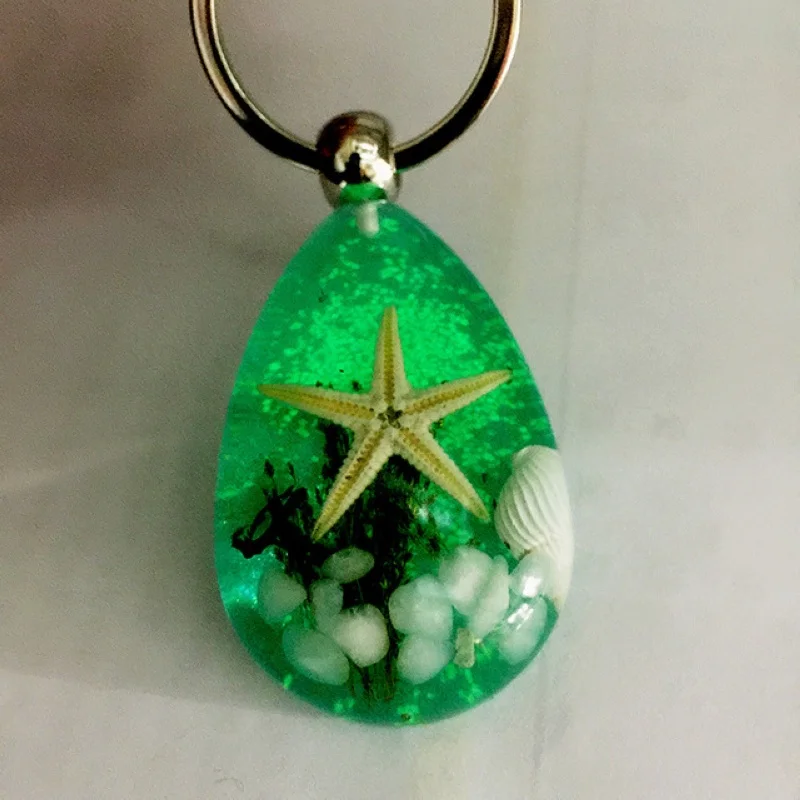 Luminous Crystal Starfish Keychain