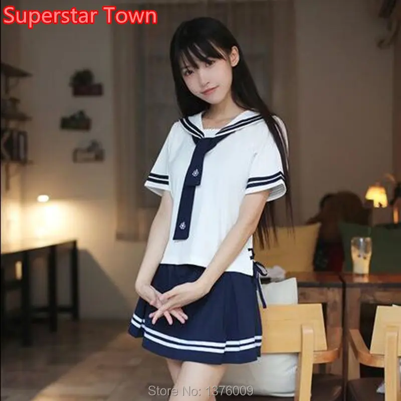 Japanese JK Uniform Animation Cartoon Sailor Cosplay Costume Harajuku Cheerleaders School Daily T Shirt + Skirt High School Girl
Japanese JK Uniform Animation Cartoon Sailor Cosplay Costume Harajuku Cheerleaders School Daily T Shirt + Skirt High School Girl