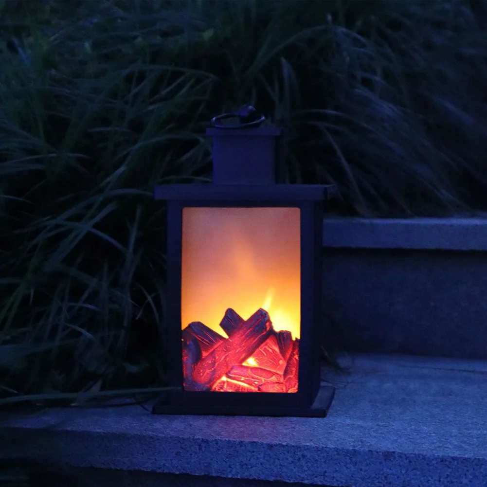 

1 Pcs Fireplace LED Burning Effect Lantern Light Lamp Durable For Garden Lawn Bedroom LO88