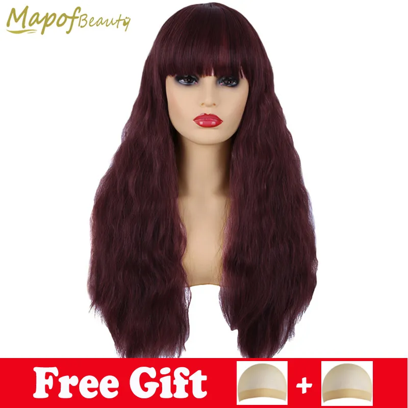 MapofBeauty Long Kinky Curly Wigs for Women Synthetic Hair Black Wine Red Light Gold Cosplay Wig with Bangs Heat Resistant
MapofBeauty Long Kinky Curly Wigs for Women Synthetic Hair Black Wine Red Light Gold Cosplay Wig with Bangs Heat Resistant