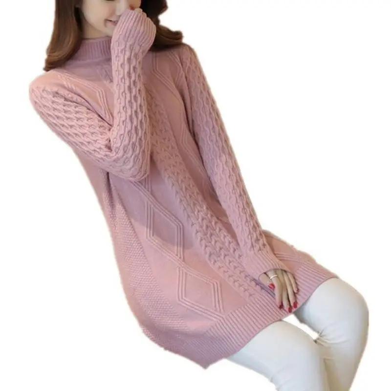 Women Long Sweater Turtleneck Young Ladies Fashion 2018 Autumn Winter Pullover Long sleeve Thick Loose knitted Sweater AC736
Women Long Sweater Turtleneck Young Ladies Fashion 2018 Autumn Winter Pullover Long sleeve Thick Loose knitted Sweater AC736