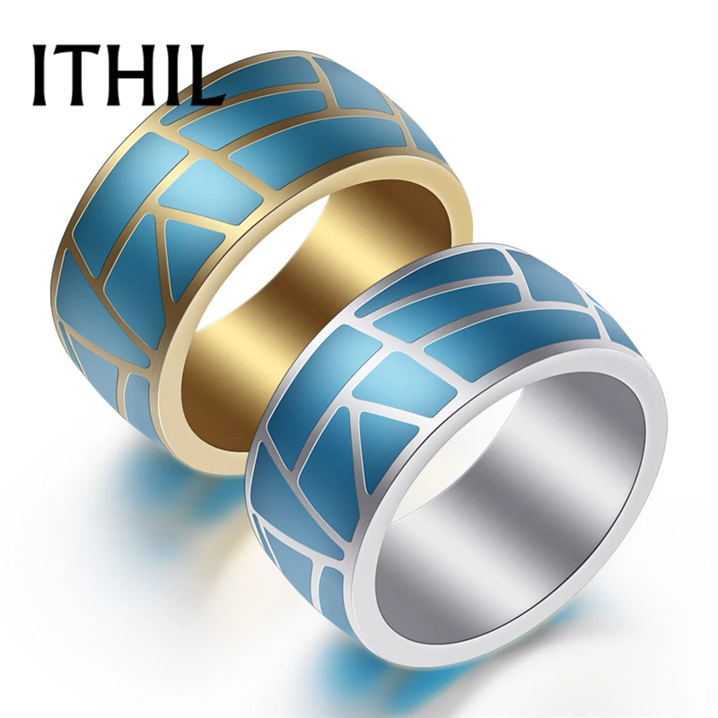 ITHIL Stainless Steel Rings For Women Men Silver Gold Color Blue Enamel Ring Punk Titanium Steel Fashion Jewelry Anel Gifts New
ITHIL Stainless Steel Rings For Women Men Silver Gold Color Blue Enamel Ring Punk Titanium Steel Fashion Jewelry Anel Gifts New