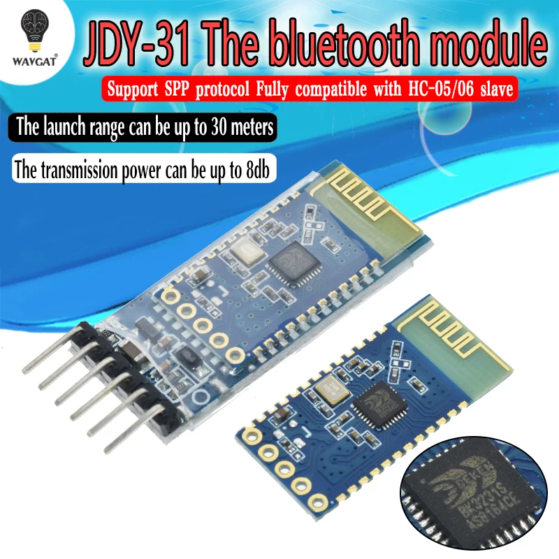 JDY-30 = JDY-31 SPP-C Bluetooth serial pass-through module wireless serial communication from machine Replace HC-05 HC-06
JDY-30 = JDY-31 SPP-C Bluetooth serial pass-through module wireless serial communication from machine Replace HC-05 HC-06