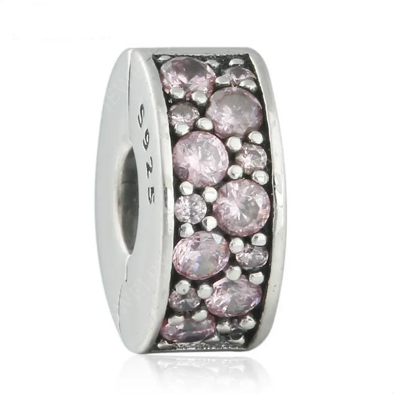 Spring New Pink CZ Pave Stopper Lock Clip Charm Beads 925-Sterling-Silver Fine Jewelry DIY Accessories Fit Pandora Bracelet
Spring New Pink CZ Pave Stopper Lock Clip Charm Beads 925-Sterling-Silver Fine Jewelry DIY Accessories Fit Pandora Bracelet