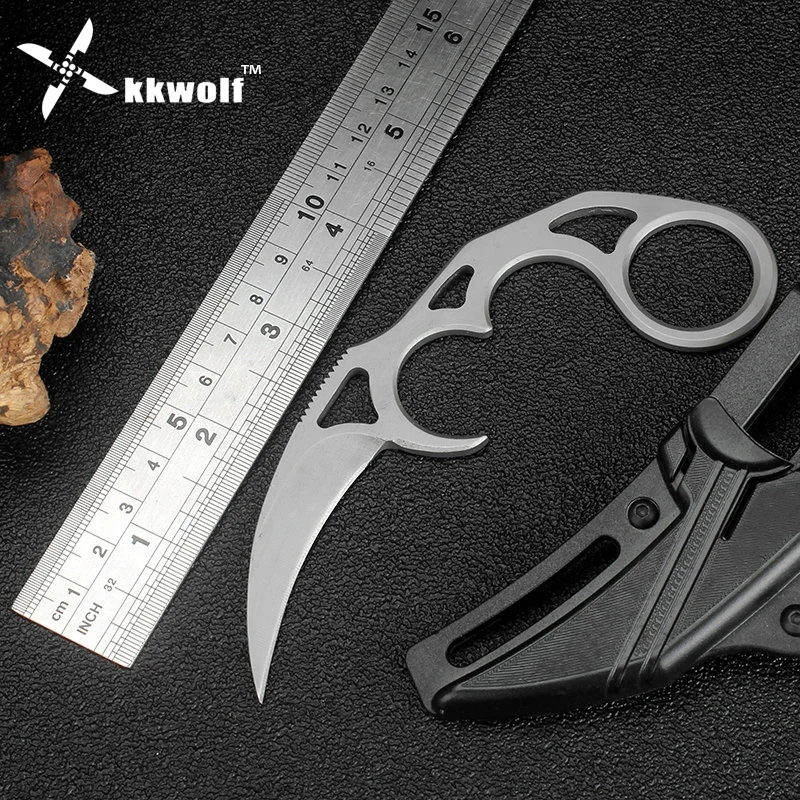 KKWOLF karambit pocket knife 7CR17 steel camping claw Tactical survival knife ABS Sheath EDC multitool rescue hunting knife faca
KKWOLF karambit pocket knife 7CR17 steel camping claw Tactical survival knife ABS Sheath EDC multitool rescue hunting knife faca